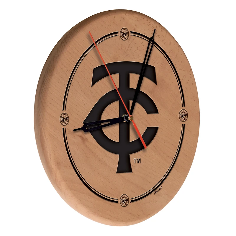 Minnesota Twins 13" Engraved Solid Wood Clock