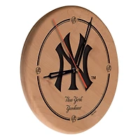 New York Yankees 13" Engraved Solid Wood Clock