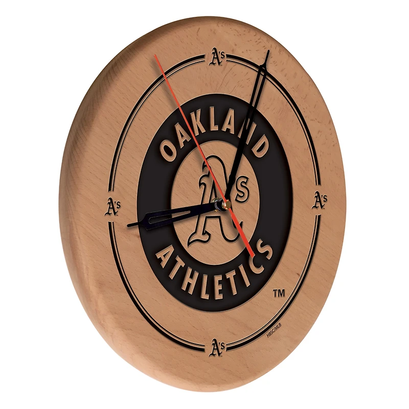 Athletics 13" Engraved Solid Wood Clock
