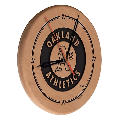 Athletics 13" Engraved Solid Wood Clock