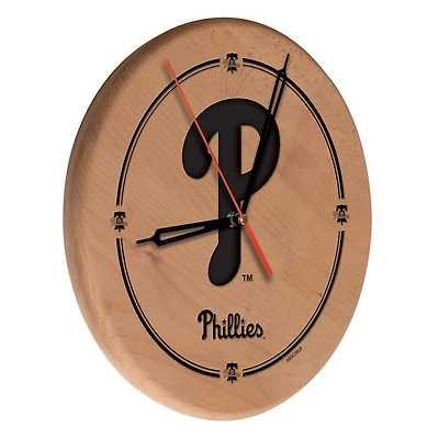 Philadelphia Phillies 13" Engraved Solid Wood Clock