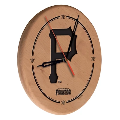 Pittsburgh Pirates 13" Engraved Solid Wood Clock