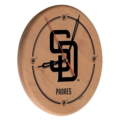 San Diego Padres 13" Engraved Solid Wood Clock