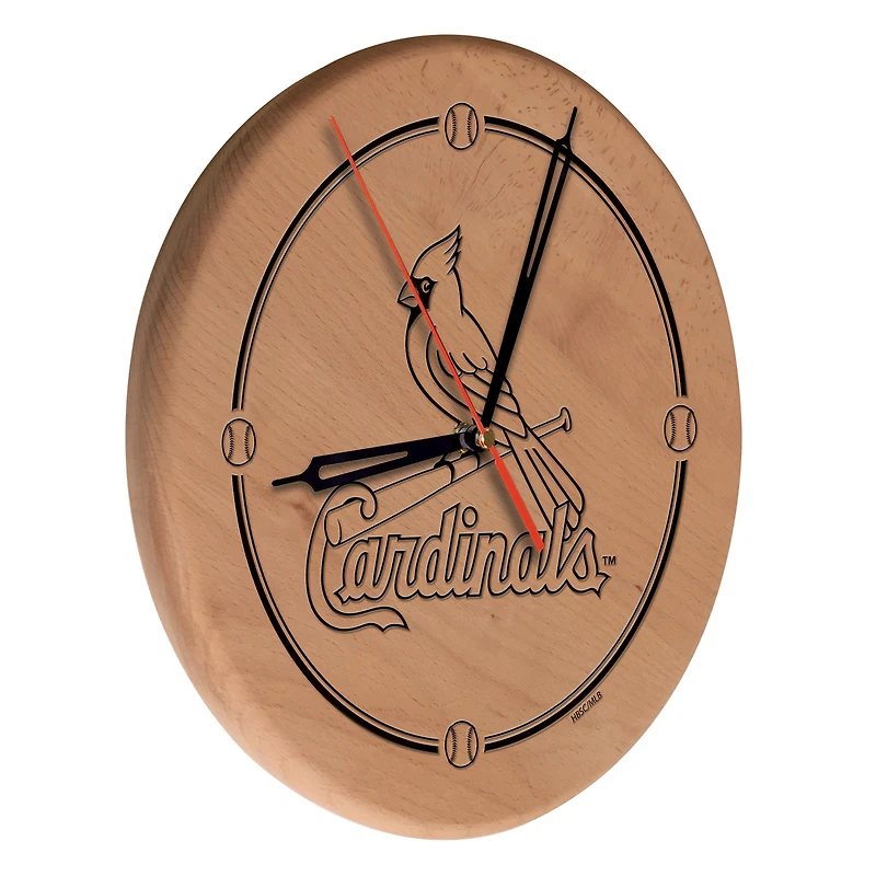 St. Louis Cardinals 13" Engraved Solid Wood Clock