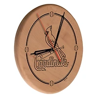 St. Louis Cardinals 13" Engraved Solid Wood Clock
