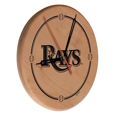Tampa Bay Rays 13" Engraved Solid Wood Clock