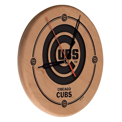 Chicago Cubs 13" Engraved Solid Wood Clock
