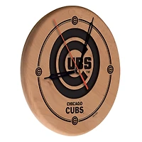 Chicago Cubs 13" Engraved Solid Wood Clock