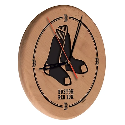 Boston Red Sox 13" Engraved Solid Wood Clock