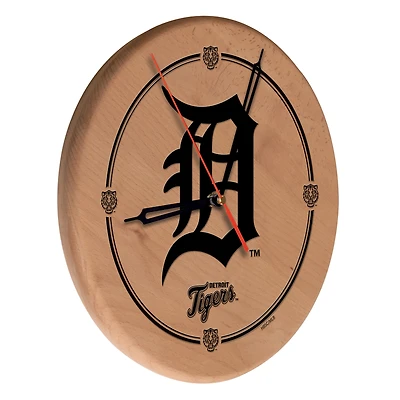Detroit Tigers 13" Engraved Solid Wood Clock