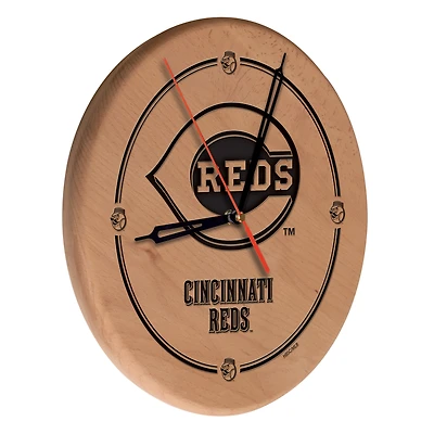 Cincinnati Reds 13" Engraved Solid Wood Clock