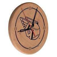 Cleveland Guardians 13" Engraved Solid Wood Clock