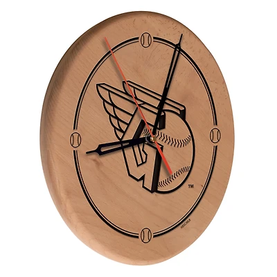 Cleveland Guardians 13" Engraved Solid Wood Clock