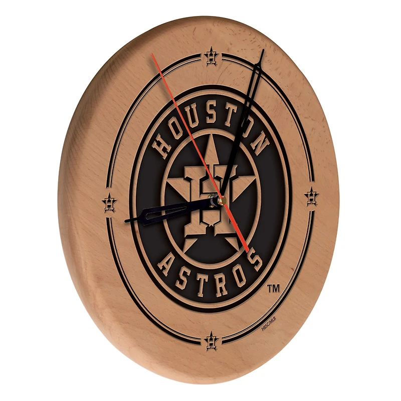 Houston Astros 13" Engraved Solid Wood Clock