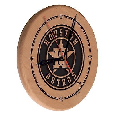 Houston Astros 13" Engraved Solid Wood Clock