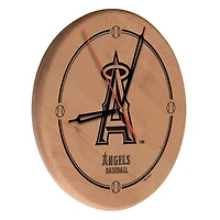 Los Angeles Angels 13" Engraved Solid Wood Clock
