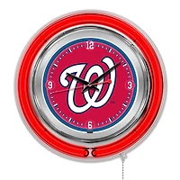 Washington Nationals Double-Walled Neon Clock