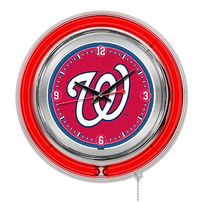 Washington Nationals Double-Walled Neon Clock