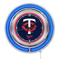 Minnesota Twins Double-Walled Neon Clock