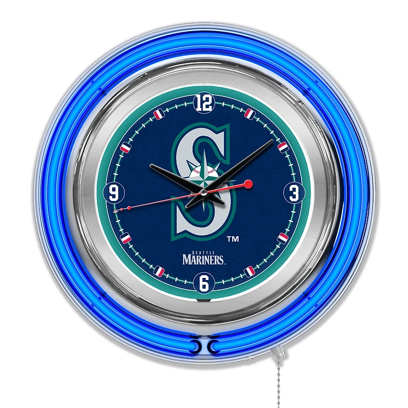 Seattle Mariners Double-Walled Neon Clock