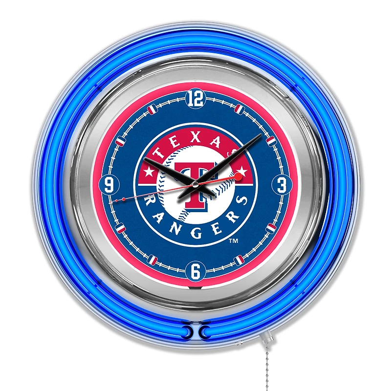 Texas Rangers Double-Walled Neon Clock