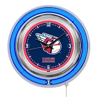Cleveland Guardians Double-Walled Neon Clock