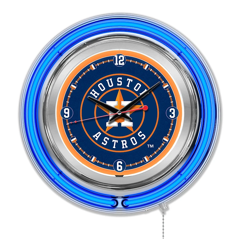 Houston Astros Double-Walled Neon Clock