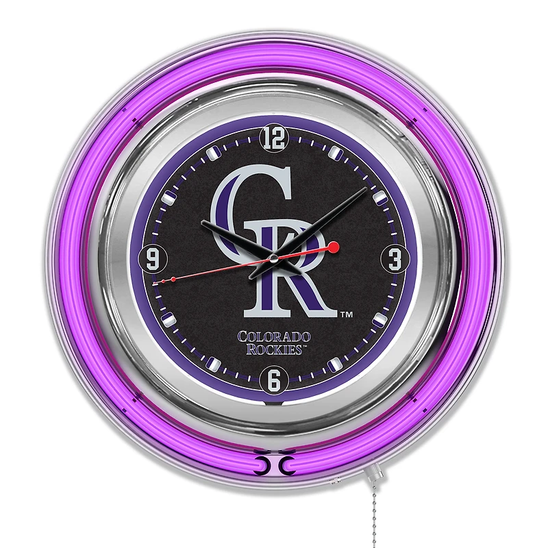 Colorado Rockies Double-Walled Neon Clock