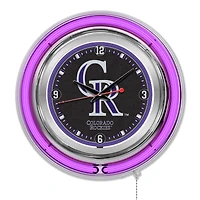 Colorado Rockies Double-Walled Neon Clock