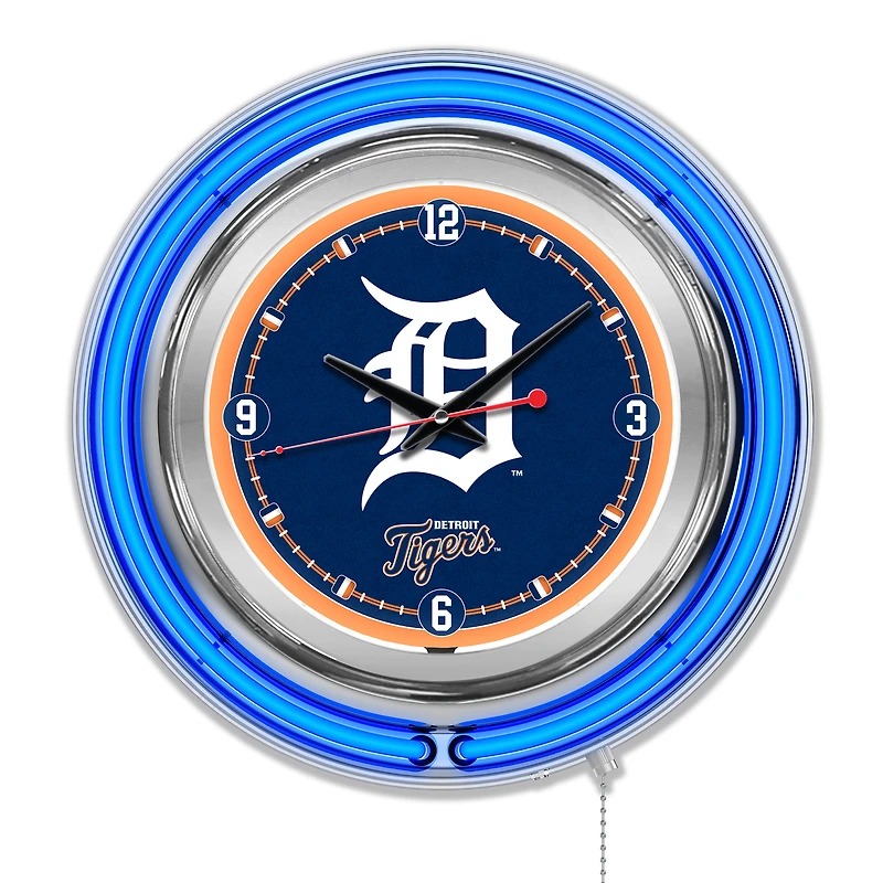 Detroit Tigers Double-Walled Neon Clock