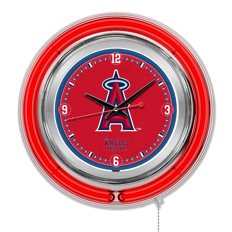 Los Angeles Angels Double-Walled Neon Clock