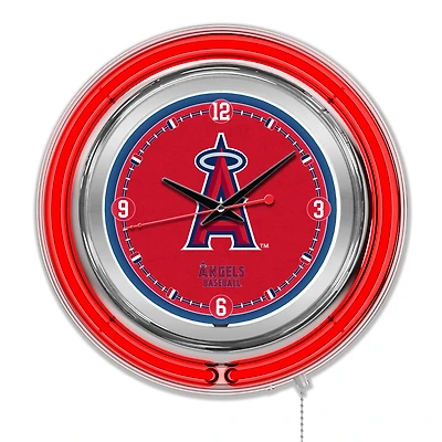Los Angeles Angels Double-Walled Neon Clock
