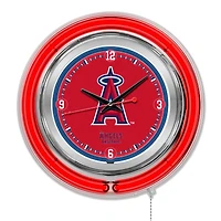 Los Angeles Angels Double-Walled Neon Clock
