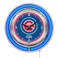 Chicago Cubs Double-Walled Neon Clock