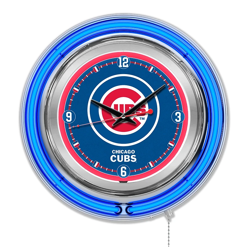 Chicago Cubs Double-Walled Neon Clock
