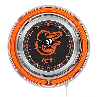 Baltimore Orioles Double-Walled Neon Clock