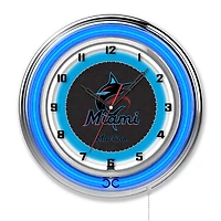 Miami Marlins 19" Double Neon Wall Clock