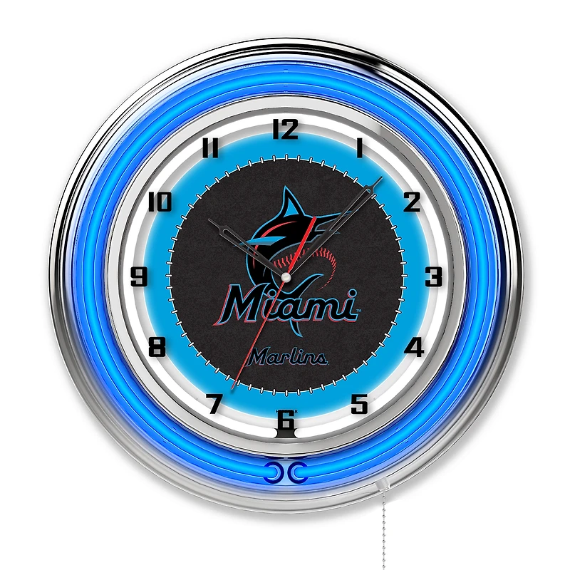 Miami Marlins 19" Double Neon Wall Clock