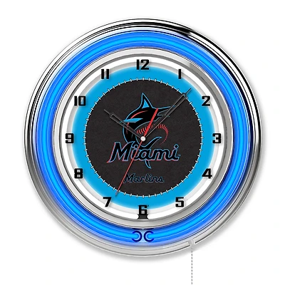Miami Marlins 19" Double Neon Wall Clock