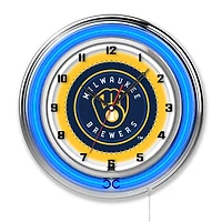 Milwaukee Brewers 19" Double Neon Wall Clock