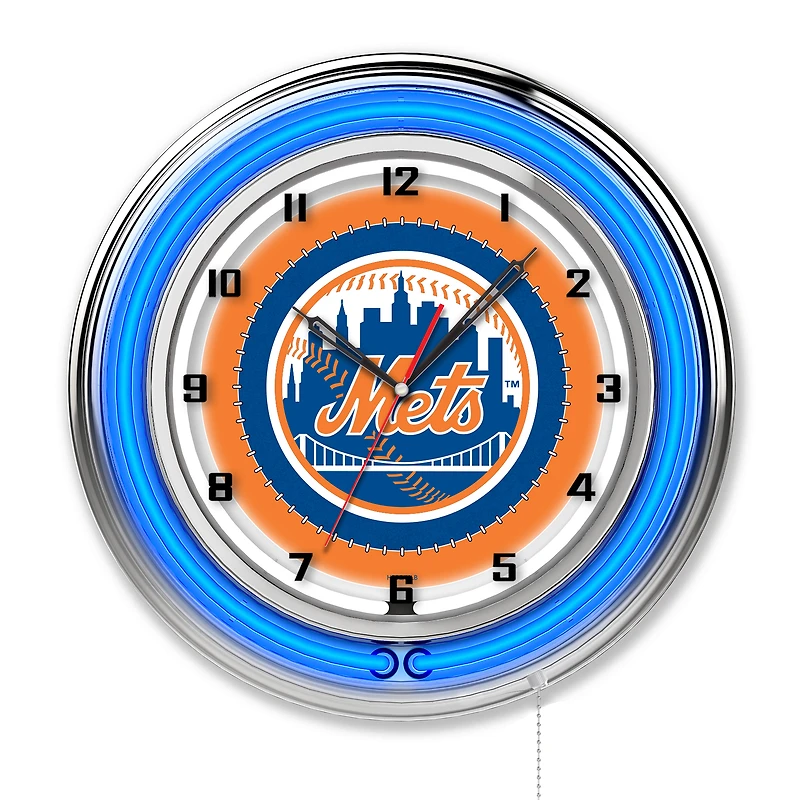 New York Mets 19" Double Neon Wall Clock