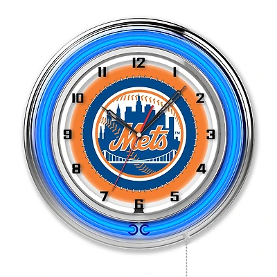 New York Mets 19" Double Neon Wall Clock