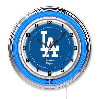 Los Angeles Dodgers 19" Double Neon Wall Clock