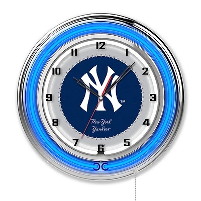 New York Yankees 19" Double Neon Wall Clock