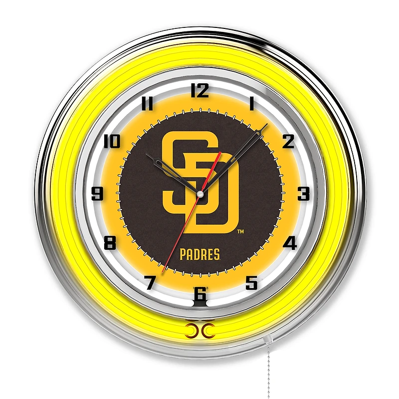 San Diego Padres 19" Double Neon Wall Clock