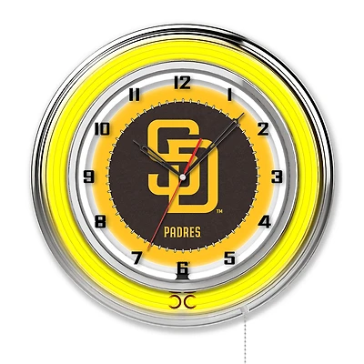 San Diego Padres 19" Double Neon Wall Clock