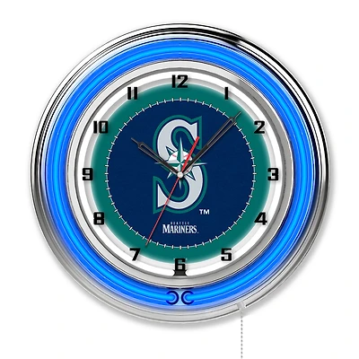 Seattle Mariners 19" Double Neon Wall Clock