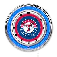 Texas Rangers 19" Double Neon Wall Clock
