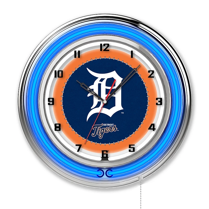 Detroit Tigers 19" Double Neon Wall Clock