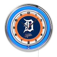 Detroit Tigers 19" Double Neon Wall Clock